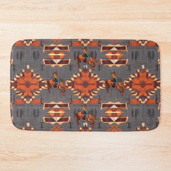 Item preview, Western Pattern With Bronc Rider designed and sold by handsoftime2020.