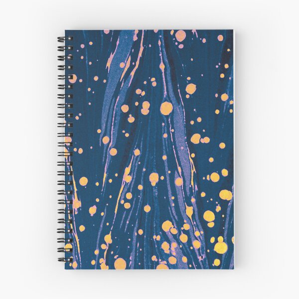 Item preview, ABSTRACT NIGHT BLUE MARBLED PAPER WITH GOLD SPLASHES designed and sold by BulganLumini.