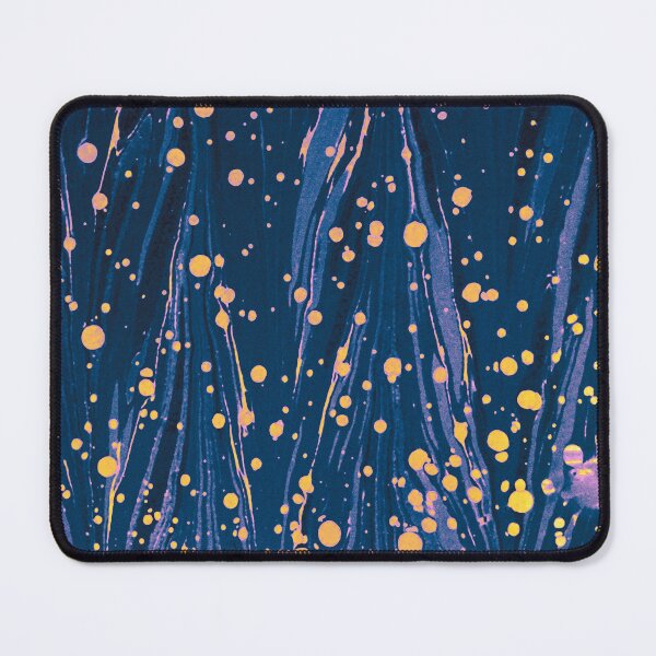 Item preview, ABSTRACT NIGHT BLUE MARBLED PAPER WITH GOLD SPLASHES designed and sold by BulganLumini.