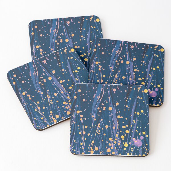 Item preview, ABSTRACT NIGHT BLUE MARBLED PAPER WITH GOLD SPLASHES designed and sold by BulganLumini.