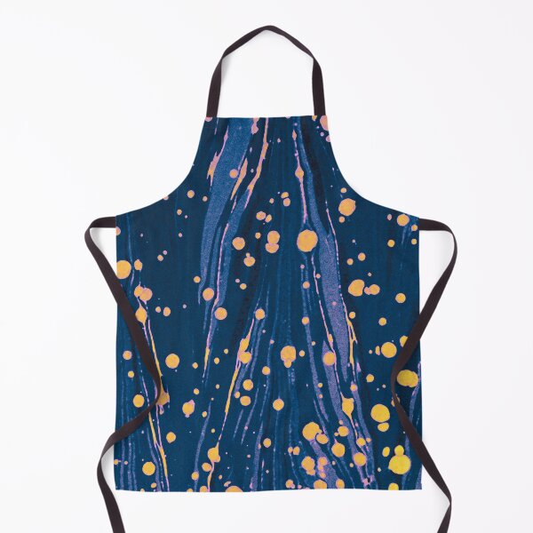 Item preview, ABSTRACT NIGHT BLUE MARBLED PAPER WITH GOLD SPLASHES designed and sold by BulganLumini.