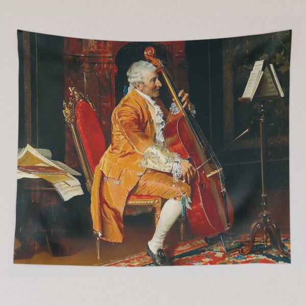 Item preview, The Cellist | Johann Hamza | 1881 Wholesome Austrian Music Art designed and sold by CJET.