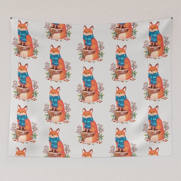 Item preview, Cozy Scarf Fox: Fall in the Woodlands  designed and sold by michelledraws.