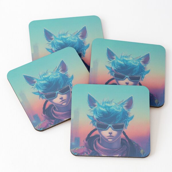 Item preview, Futuristic anime CatBoy gifts for manga lovers designed and sold by Mobius Spot Collective.