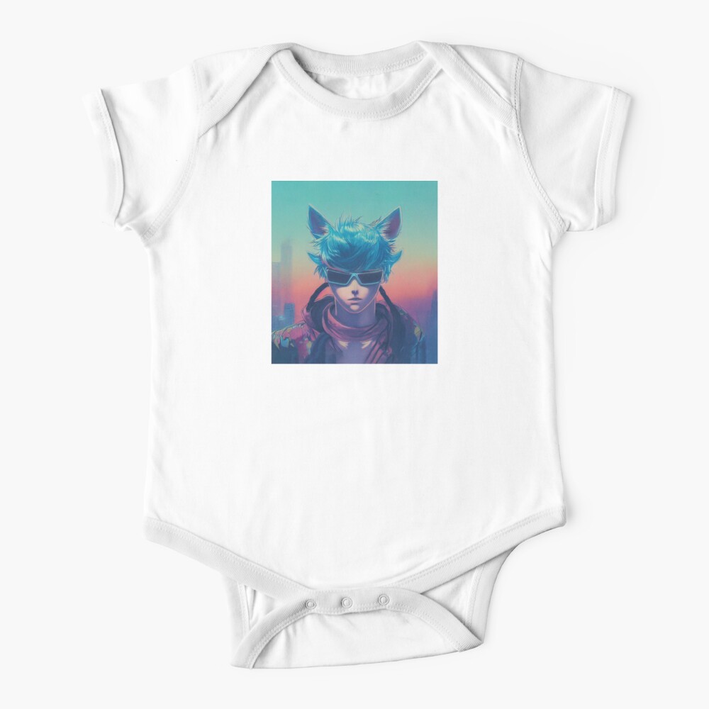 Futuristic anime CatBoy gifts for manga lovers Kids T-Shirt for