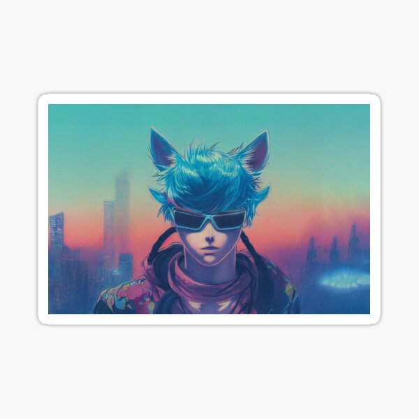 Futuristic anime CatBoy gifts for manga lovers Sticker for Sale by  MobiusSpot