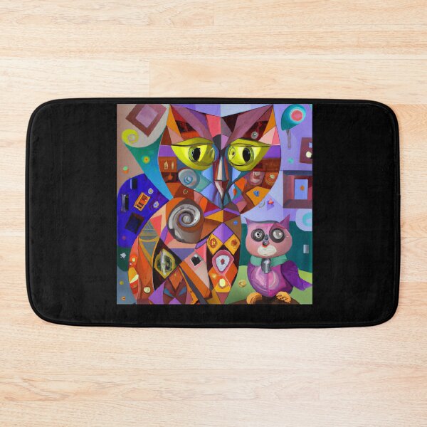 Item preview, cat and owl cubism style designed and sold by shirtkosa.