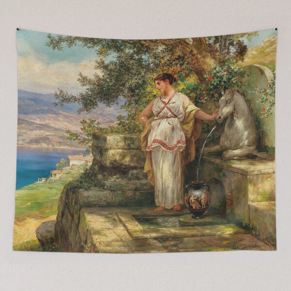 Item preview, Am Brunnen (At the Fountain) | Henryk Siemiradzki Werkstatt | 1900 Polish Aesthetic ARt designed and sold by CJET.