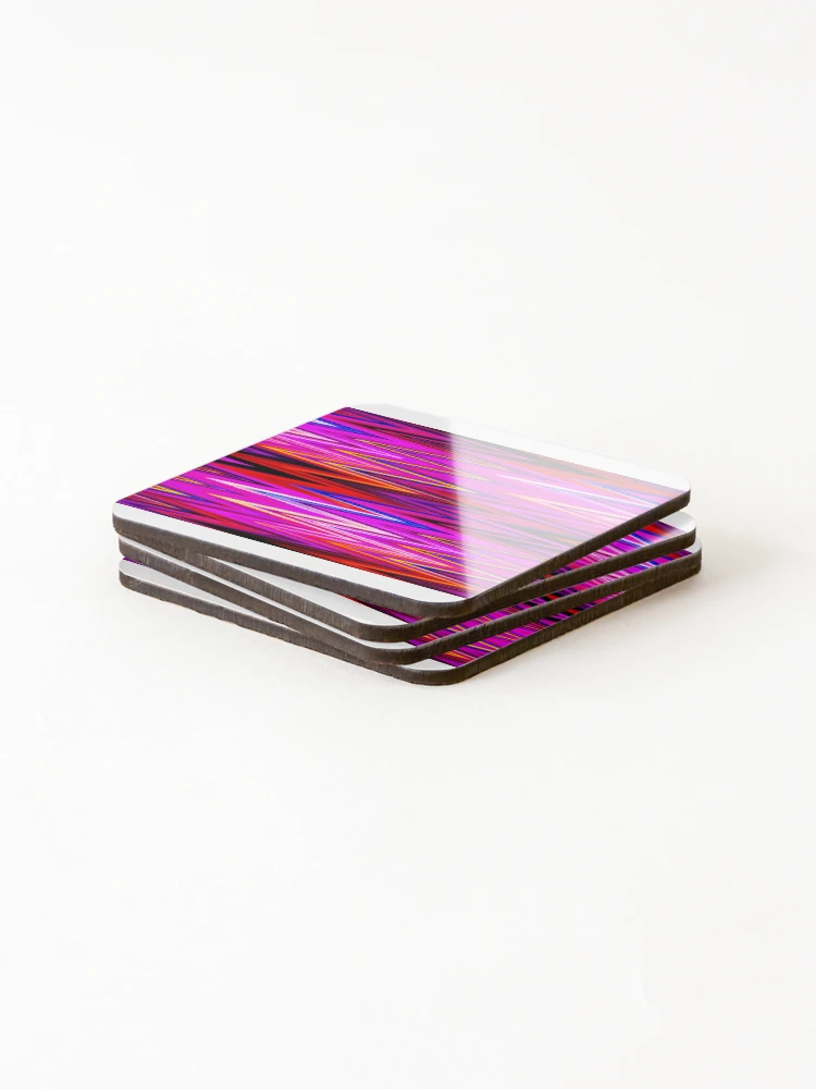 Thumbnail 4 of 5, Coasters (Set of 4), Color Combination Pattern, Retro Abstract Multi Color Pattern designed and sold by Mr-true-design.