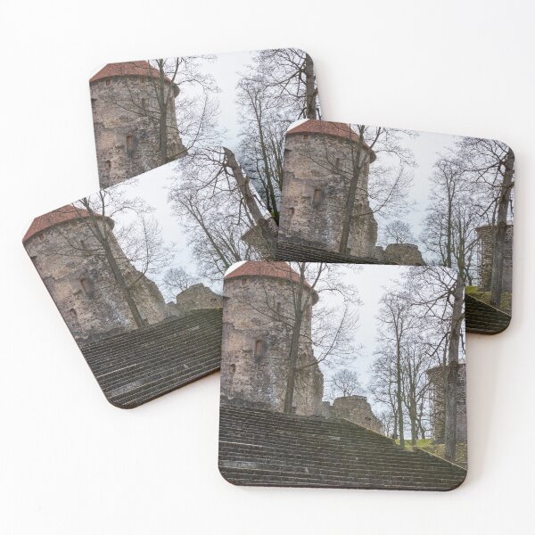 Item preview, Ruins and wide stairs of medieval castle in Cesis, Latvia designed and sold by lena-maximova.