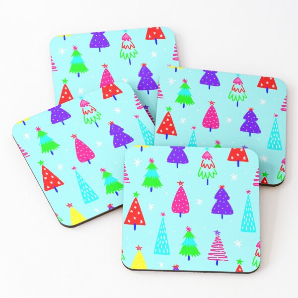 Item preview, blue christmas tree colorful pop art designed and sold by Gossip Rag.