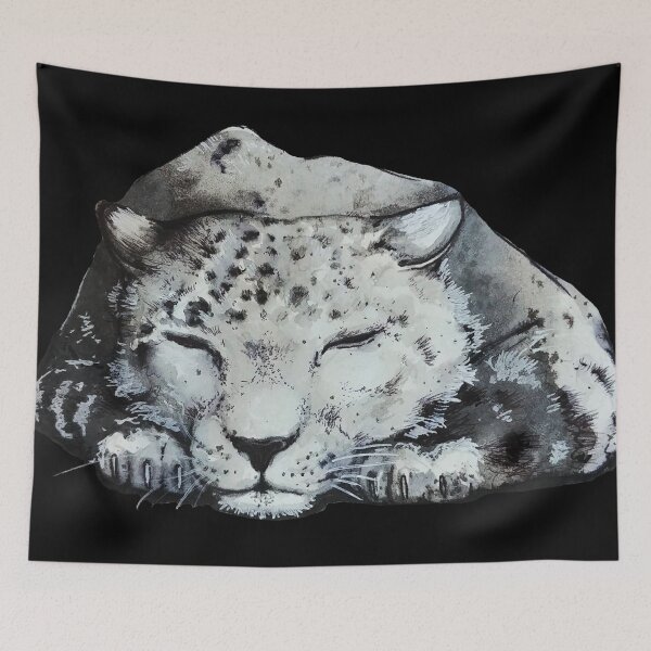 Item preview, Snoozing Snow Leopard designed and sold by Amanda Richmond.