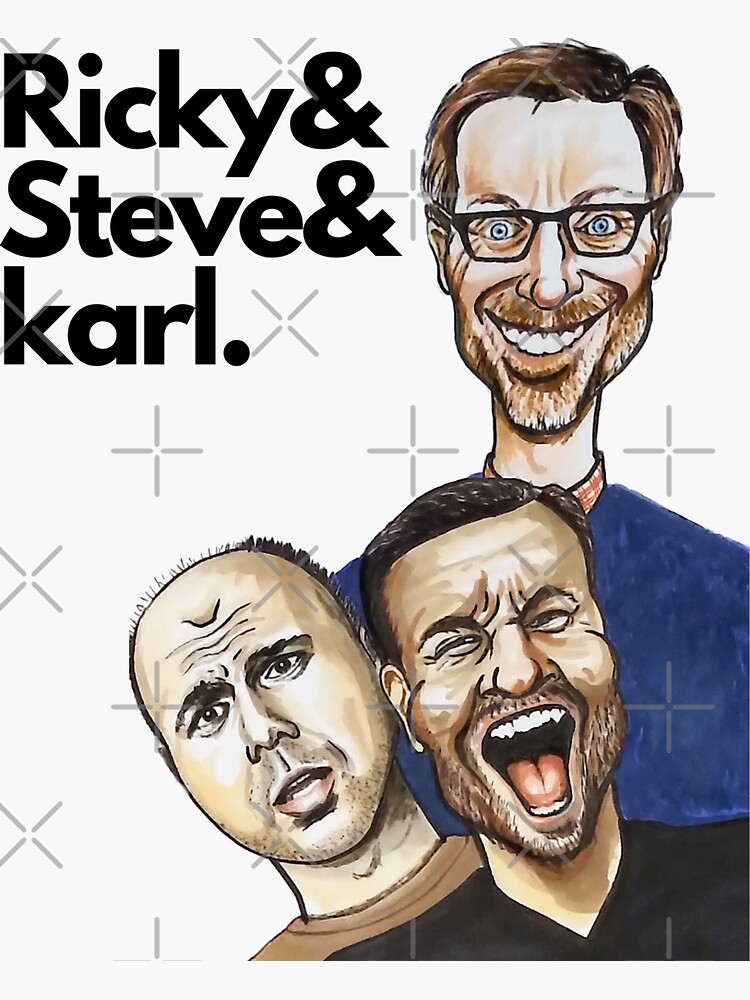 "Ricky&Steve&Karl - My illustration/caricatures of Ricky Gervais