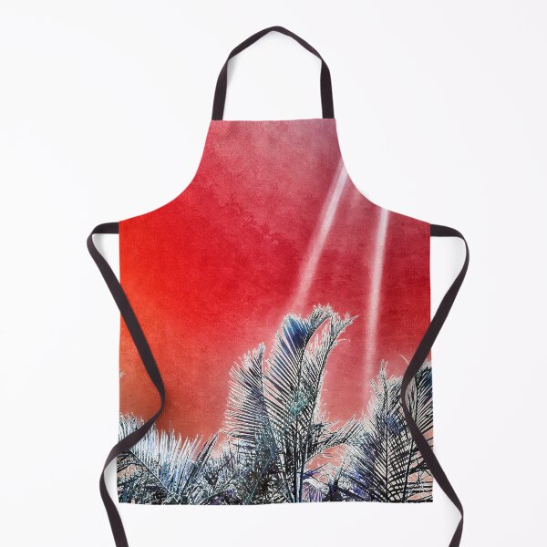 Item preview, Tropical Vibes Palm Fronds Silhouette and Grungy Red Watermelon Color Background designed and sold by Beachy.