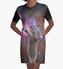 Devil Cat Graphic T-Shirt Dress