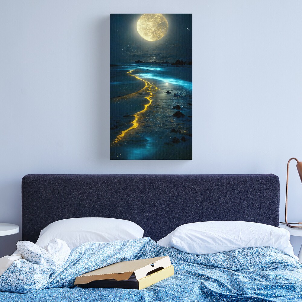 Midnight sky shore glow Canvas Print