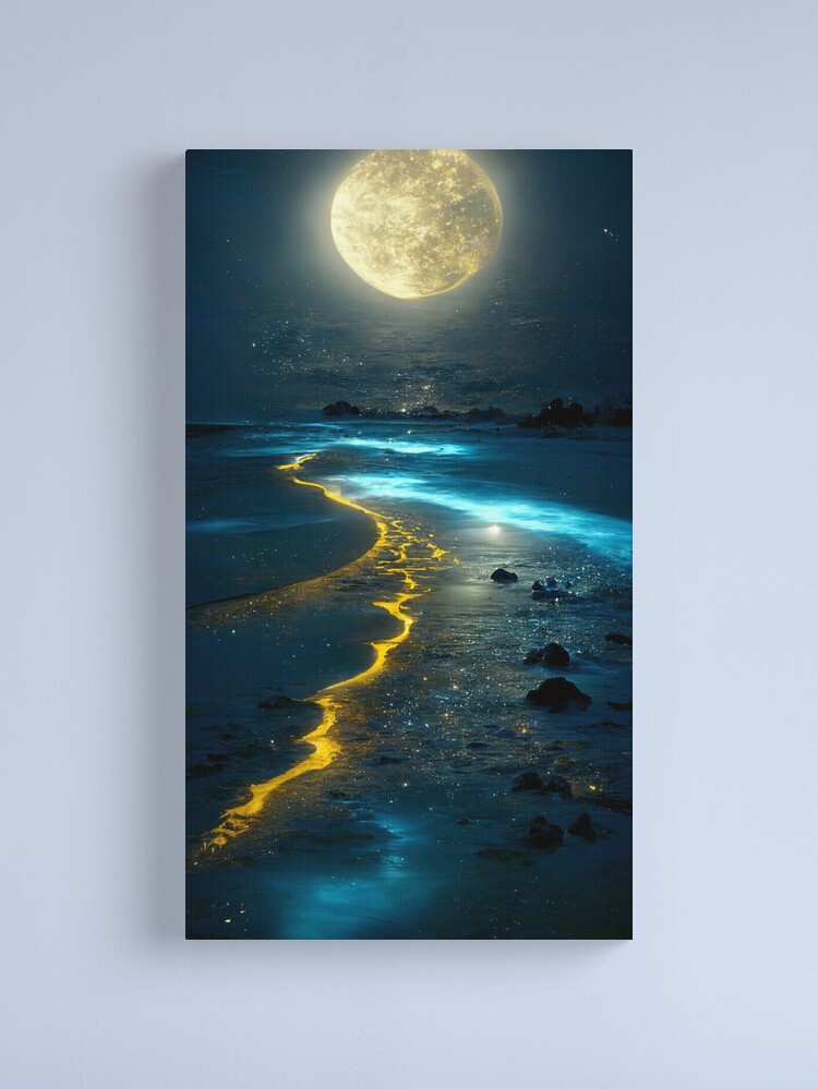 Alternate view of Midnight sky shore glow Canvas Print