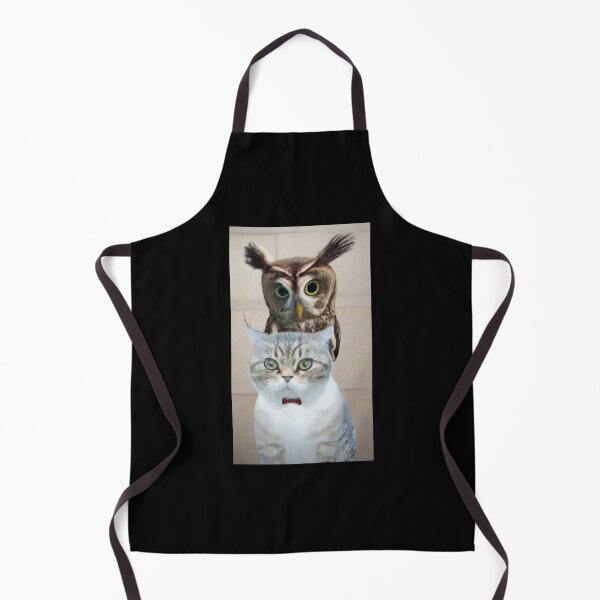 Item preview, a cat and an owl, funny cat and owl designed and sold by shirtkosa.