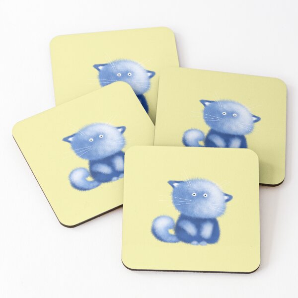 Item preview, Kawaii Fluffy Blue Kitty designed and sold by visitors2leads.