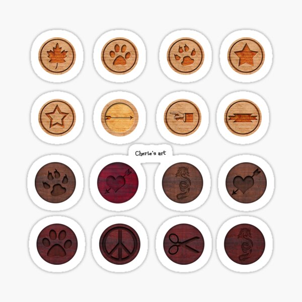 Item preview, Wood Carved Rounds Sticker Magnet Sheet by Cherie designed and sold by CheriesArt.