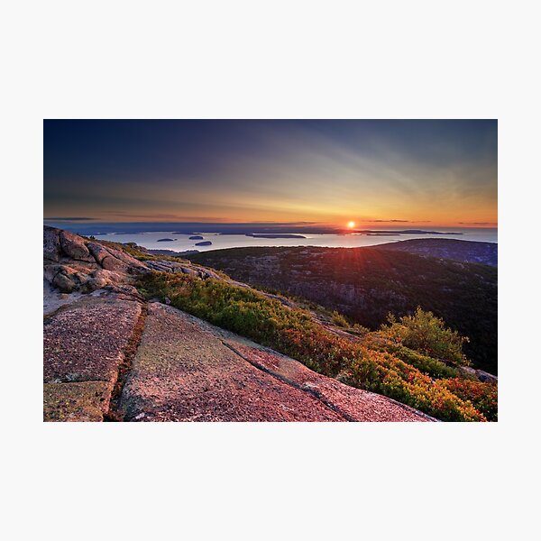Sunrise from Cadillac Mountain, Acadia National Park, Maine Photographic Print