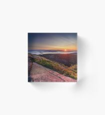 Sunrise from Cadillac Mountain, Acadia National Park, Maine Acrylic Block