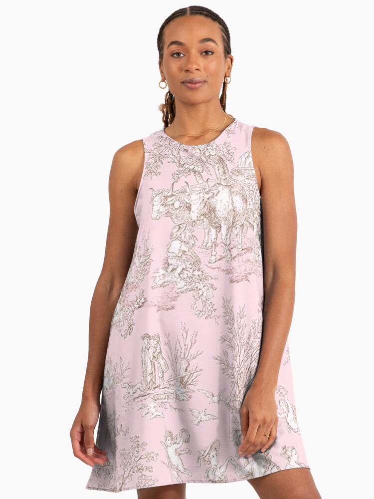 French Country Pink Toile Toile de Jouy A-Line Dress French Country Pink Toile Toile de Jouy A-Line Dress