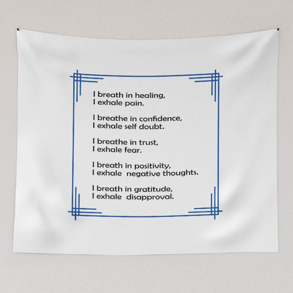 Aperçu de l'œuvre Inspirez Expirez Affirmations positives et messages inspirants créée et vendue par Inspirationmotivation.