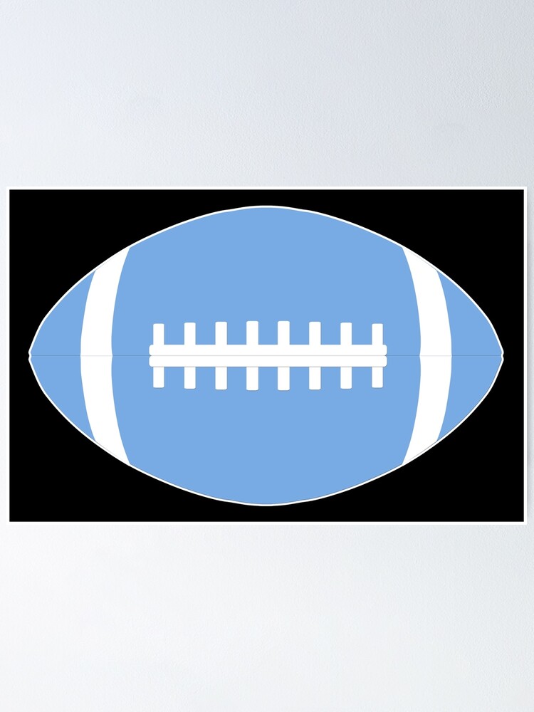 Carolina Blue / Light Blue Football Graphic American Football Player Sports  | Poster