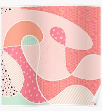 Kontinuierlich - Orange / Pink / Mint Poster