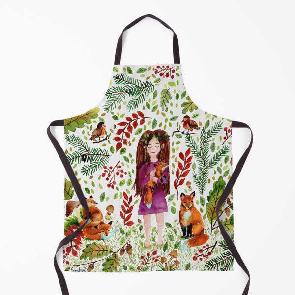 Item preview, Autumn Girl with Foxes designed and sold by SandraArtStudio.