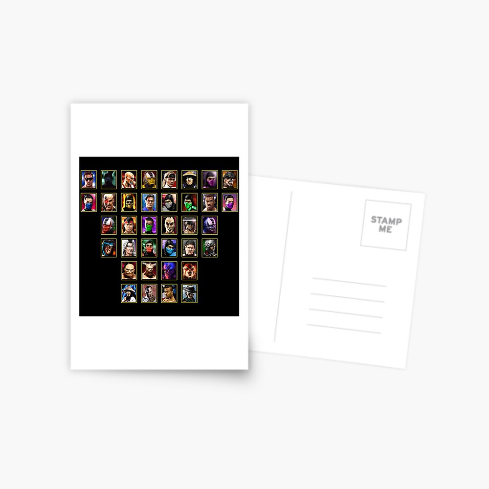 Mortal Kombat 2 - Character Select  Postcard for Sale by