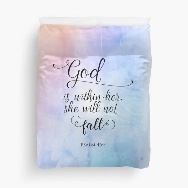 God Is Within Her Christian Art Design Duvet Cover
