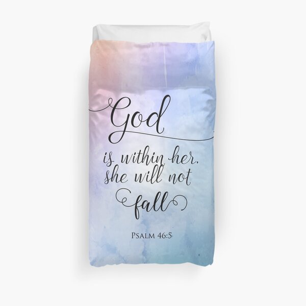 God Is Within Her Christian Art Design Duvet Cover