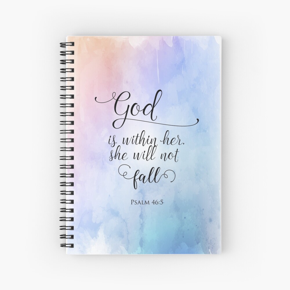 God Is Within Her Christian Art Design Spiral Notebook