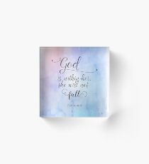 God Is Within Her Christian Art Design Acrylic Block