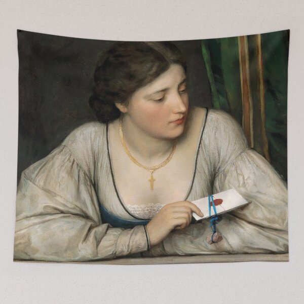 Item preview, The Love Letter | Eugen von Blaas | 1913 Italian Romance Art designed and sold by CJET.