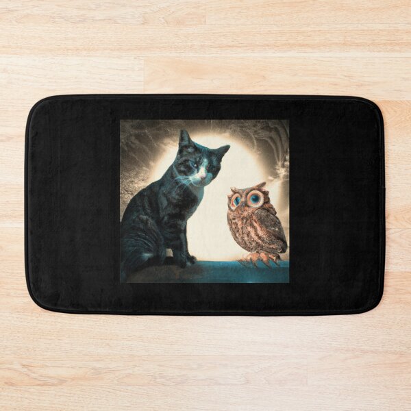 Item preview, a cat and an owl t-shirt designed and sold by shirtkosa.