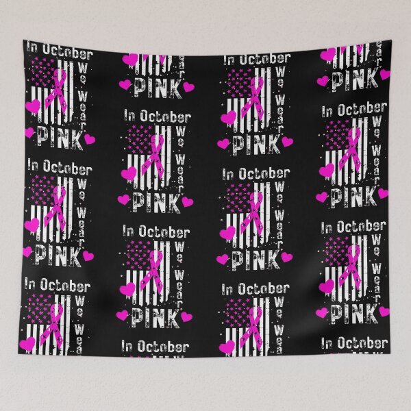 Item preview, In October We Wear Pink Fight To Intercept Cancer Vertical Flag  designed and sold by Got2BSnazzy.