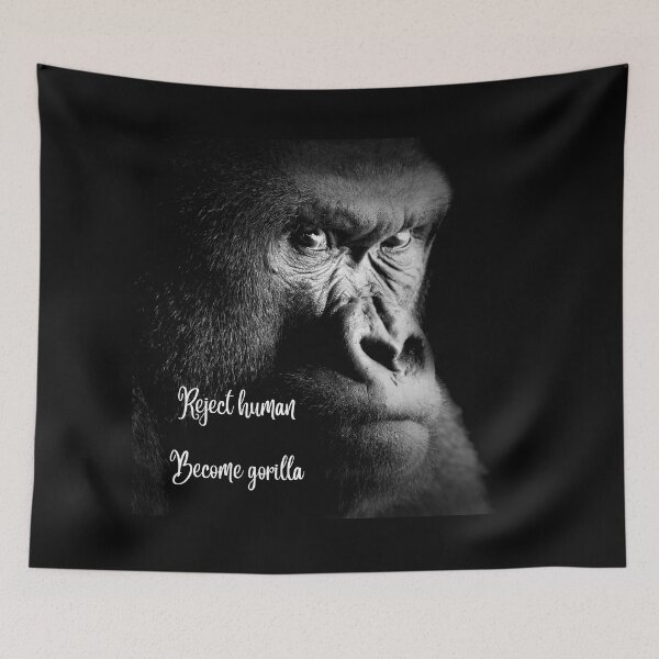 Item preview, Reject Human, Become Gorilla designed and sold by Felistellar Studios.