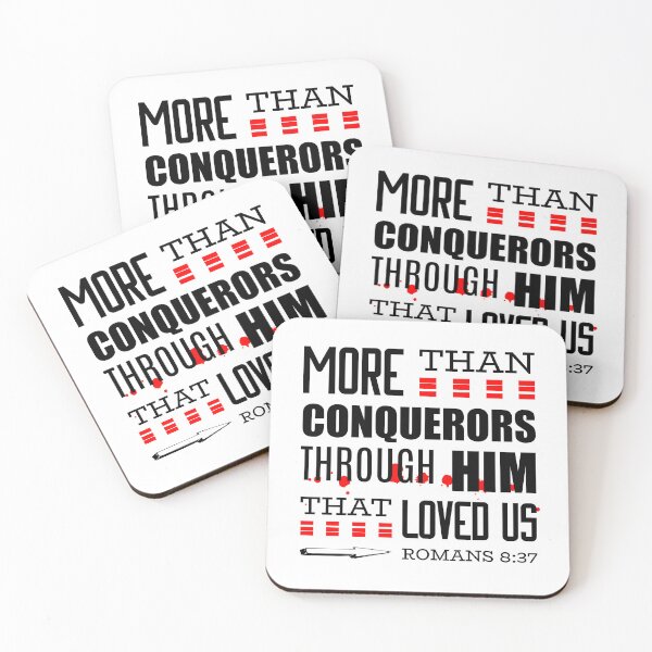Item preview, More Than Conquerors Through Him That Loved Us, Romans 8:37 designed and sold by Angela Dow.