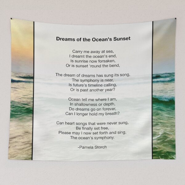 Artikelvorschau, Träume vom Sonnenuntergangsgedicht des Ozeans entworfen und verkauft von Pamela Storch.