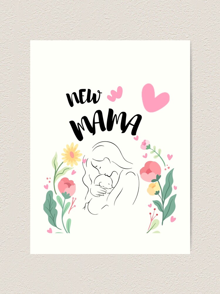 "New mama hearts and roses. Mama, new mama, new mother, for the mama