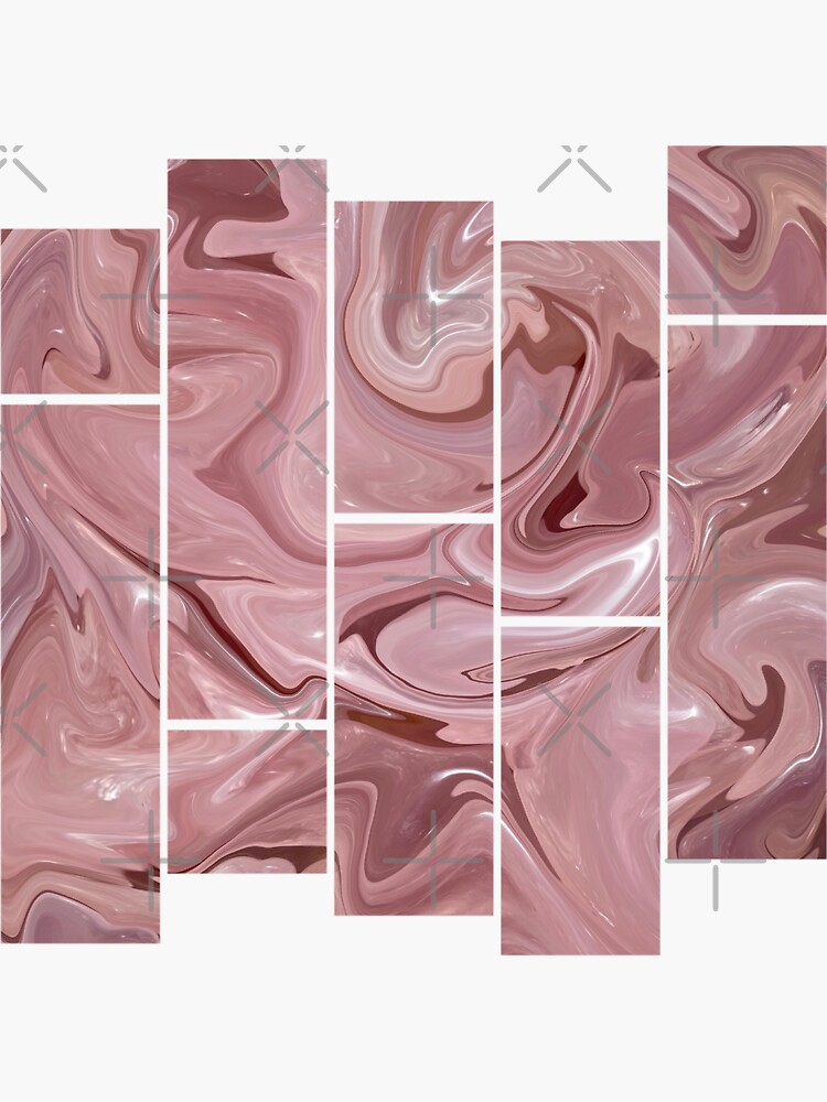 "Rose pink swirl mirror/tiles design " Sticker for Sale by DesignsByRikke Redbubble