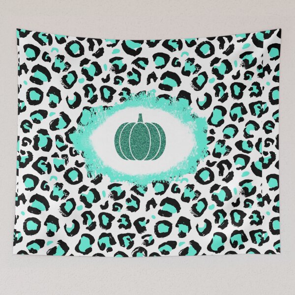 Item preview, Glitter Pumpkin Leopard Pattern (Teal) designed and sold by SimplyMe-Plus.