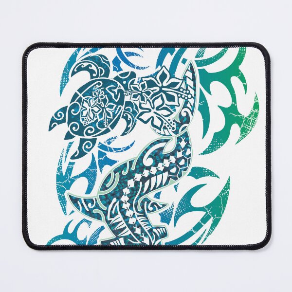 Item preview, Samoan Tribal Hammerhead Shark And Turtle designed and sold by sunnthreads.
