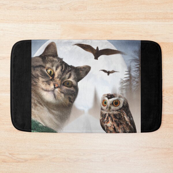 Item preview, the cat and the owl are looking at the moon designed and sold by shirtkosa.