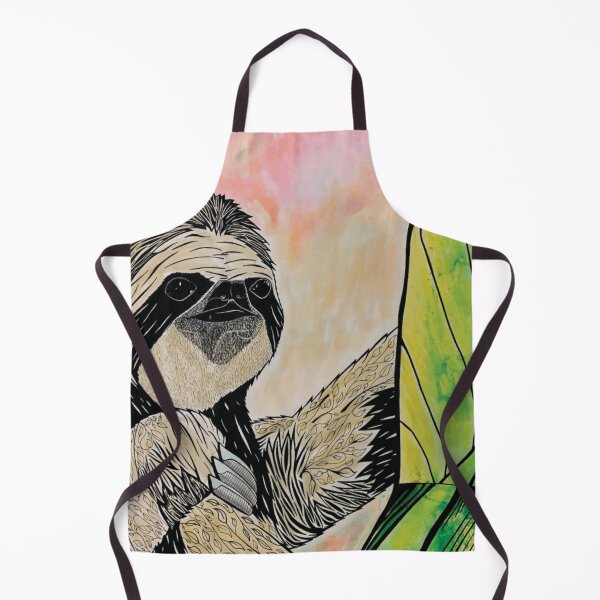 Item preview, Three-toed Sloth Art - Black Ink and Watercolor designed and sold by SfidaDesigns.