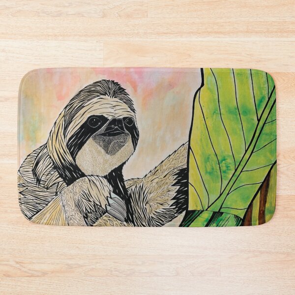 Item preview, Three-toed Sloth Art - Black Ink and Watercolor designed and sold by SfidaDesigns.