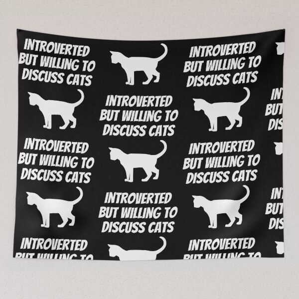 Item preview, Introverted But Willing To Discuss Cats Funny Introvert Cat Lover Humor designed and sold by Trankix.